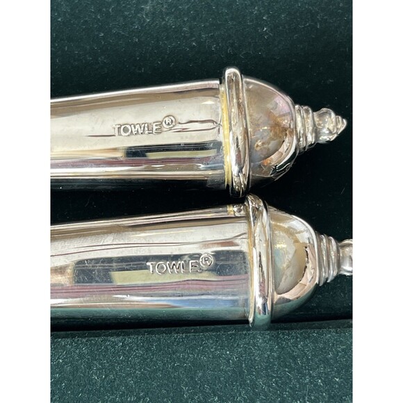 Towle Vintage Copenhagen Serving Set Silverplate Spoon and Fork IOB - Picture 7 of 12